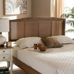 New ⭐ Carson Carrington Ugglom Wood And Synthetic Rattan Headboard ✔️