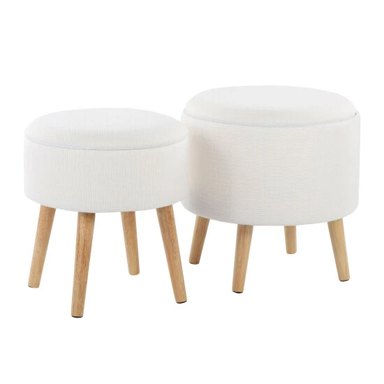 Discount ๐ฅฐ Carson Carrington Astrid Storage Ottoman With Matching Stool Cream ๐ 4 Discount ๐ฅฐ Carson Carrington Astrid Storage Ottoman With Matching Stool Cream ๐ - Image 2