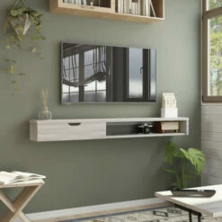 Promo 💯 Carson Carrington Rydstorp Wall-mounted TV Console Cappuccino ✨ -Carson Carrington Sales unnamed file 1188