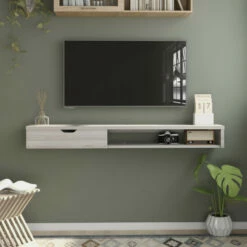 Promo 💯 Carson Carrington Rydstorp Wall-mounted TV Console Cappuccino ✨ -Carson Carrington Sales unnamed file 1190