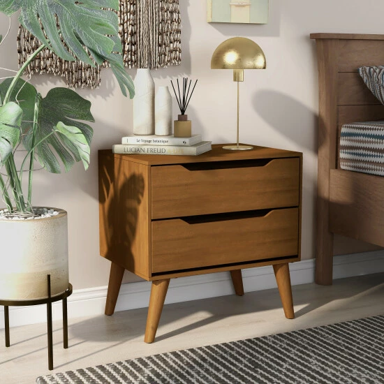 Outlet 🥰 Carson Carrington Bodo Mid-century Modern 2-drawer Nightstand Black 🤩 3 Outlet 🥰 Carson Carrington Bodo Mid-century Modern 2-drawer Nightstand Black 🤩