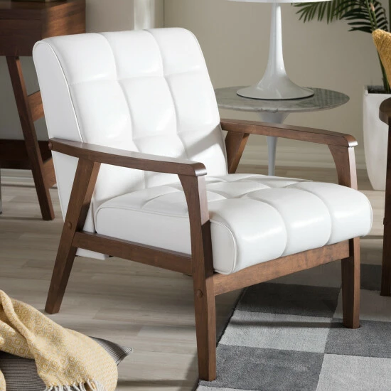 Best Sale ๐คฉ Carson Carrington Karkkila Mid Century White Faux Leather Chair ๐ 4 Best Sale ๐คฉ Carson Carrington Karkkila Mid Century White Faux Leather Chair ๐ - Image 2