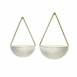Buy 😍 Carson Carrington Uddarp White Round Metal Wall Planters (Set Of 2) - 17.25W X 0.50D X 16.00H 🛒