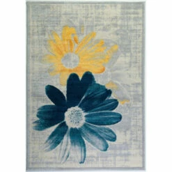 Brand new ✔️ Carson Carrington Lagboda Teal Yellow Floral Doormat 🥰