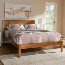 Coupon 🎁 Carson Carrington Vildbjerg Rustic Oak Brown Wood Platform Bed 👏 -Carson Carrington Sales unnamed file 1341