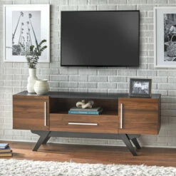 New ✨ Carson Carrington Arendal Mid-century TV Stand Black 🥰