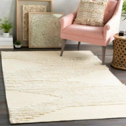 Flash Sale ๐ Carson Carrington Inbyn Bohemian Wool Shag Area Rug Cream ๐