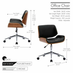 New ❤️ Carson Carrington Herning Wood And PU Leather Office Chair Black 😍 -Carson Carrington Sales unnamed file 1487