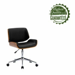 New ❤️ Carson Carrington Herning Wood And PU Leather Office Chair Black 😍 -Carson Carrington Sales unnamed file 1488