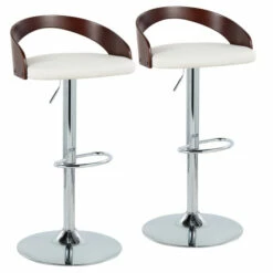 Budget 💯 Carson Carrington Stavanger Adjustable Bar Stool (Set Of 2) White Pu/zebra Wood/black Oval 😀 -Carson Carrington Sales unnamed file 1504