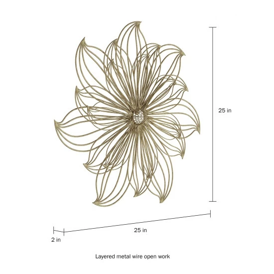 Coupon 🥰 Carson Carrington Metallic LLarge Wire Flower Sculpture Wall Decor ❤️ 5 Coupon 🥰 Carson Carrington Metallic LLarge Wire Flower Sculpture Wall Decor ❤️ - Image 3
