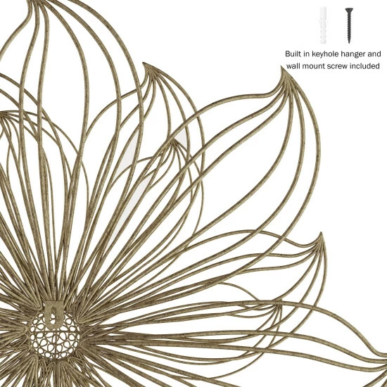 Coupon 🥰 Carson Carrington Metallic LLarge Wire Flower Sculpture Wall Decor ❤️ 6 Coupon 🥰 Carson Carrington Metallic LLarge Wire Flower Sculpture Wall Decor ❤️ - Image 4