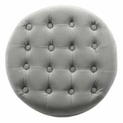 Deals ⌛ Carson Carrington Hare Large Button-tufted Round Storage Ottoman Ink Navy Velvet ⭐ -Carson Carrington Sales unnamed file 1540