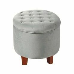 Deals ⌛ Carson Carrington Hare Large Button-tufted Round Storage Ottoman Ink Navy Velvet ⭐ -Carson Carrington Sales unnamed file 1543