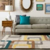 New ⭐ Carson Carrington 🔨 Hammerfest Hand-tufted Geometric Wool Area Rug - 4' Round ⌛