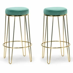 Top 10 🎁 Carson Carrington Idhult Turquoise Velvet Bar Stool (Set Of 2) ⭐