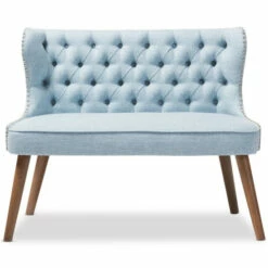 Hot Sale ✨ Carson Carrington Rudkobing Mid-century Modern Wood And Fabric Upholstered Button-tufting Loveseat Beige 🎉 -Carson Carrington Sales unnamed file 1650