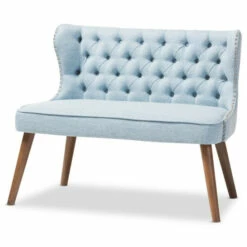 Hot Sale ✨ Carson Carrington Rudkobing Mid-century Modern Wood And Fabric Upholstered Button-tufting Loveseat Beige 🎉 -Carson Carrington Sales unnamed file 1651