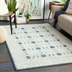 Brand new 😉 Carson Carrington Saab Handmade Wool Farmhouse Area Rug Dark Blue ✔️