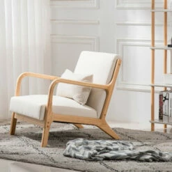 Hot Sale 🥰 Carson Carrington Lunger Upholstered Wood Lounge Chair Orange 👍 -Carson Carrington Sales unnamed file 1685