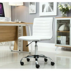 Best deal ❤️ Carson Carrington Olafsvik Swivel Mid Back Armless Ribbed Task Leather White Upholstery Office Chair 👍 -Carson Carrington Sales unnamed file 1713
