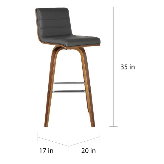 Flash Sale ๐ Carson Carrington Skara Walnut/ Faux-leather 26-inch Swivel Stool Brown ๐งจ 6 Flash Sale ๐ Carson Carrington Skara Walnut/ Faux-leather 26-inch Swivel Stool Brown ๐งจ - Image 4