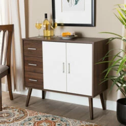 Best Pirce ⭐ Carson Carrington Agnew Mid-century Modern 3-drawer Sideboard Buffet 😉