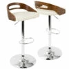 Top 10 ✔️ Carson Carrington Simon Adjustable Bar Stool (Set Of 2) Cream Faux Leather/walnut Wood 👏