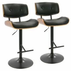 New ✔️ Carson Carrington Leksand Adjustable Bar Stool (Set Of 2) Black Faux Leather 🌟 -Carson Carrington Sales unnamed file 1900