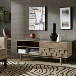 Promo 🔔 Carson Carrington Tessuto 59-inch Entertainment Center Tobacco Finish ✨ -Carson Carrington Sales unnamed file 1947