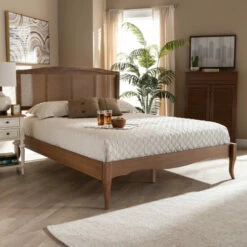 Cheapest 🧨 Carson Carrington Banga Wood And Synthetic Rattan Platform Bed 🌟