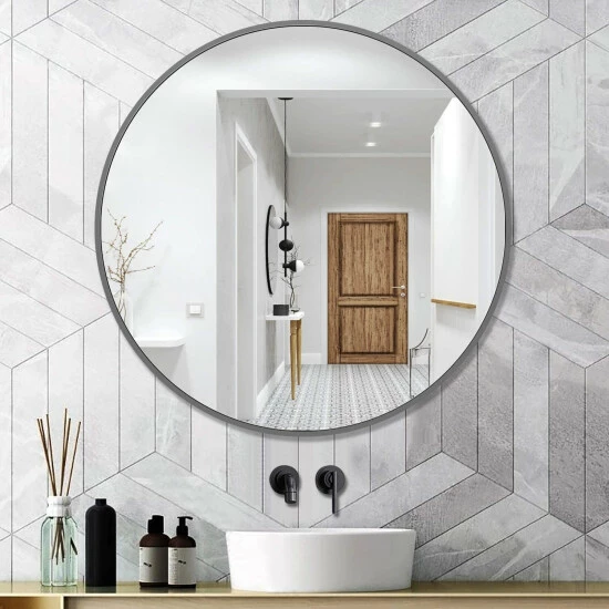 Cheap ๐ Carson Carrington Salmi Large Aluminum Alloy Round Mirror Grey โ 8 Cheap ๐ Carson Carrington Salmi Large Aluminum Alloy Round Mirror Grey โ - Image 6
