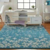 Deals 🔥 Carson Carrington Molle Floral Area Rug Navy Blue 🔔