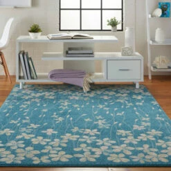 Deals ๐ฅ Carson Carrington Molle Floral Area Rug Navy Blue ๐