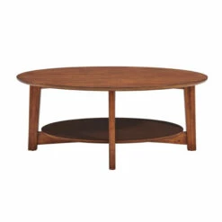 Deals 🎁 Carson Carrington Yttertanger Oval Warm Chestnut Wood Coffee Table ⌛ -Carson Carrington Sales unnamed file 2149