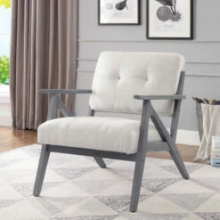 Flash Sale 👍 Carson Carrington Giacomina Grey Arm Chair Linen ⌛ -Carson Carrington Sales unnamed file 2179