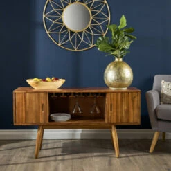 Best reviews of 👏 Carson Carrington Lund Acacia Wood Mid-century Bar Cabinet 🥰