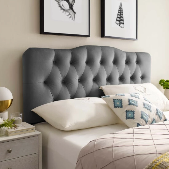 New ⭐ Carson Carrington Labbetorp Queen Diamond Tufted Velvet Headboard Light Blue ⭐ 3 New ⭐ Carson Carrington Labbetorp Queen Diamond Tufted Velvet Headboard Light Blue ⭐