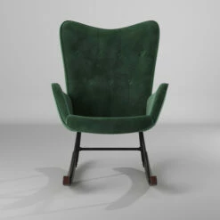 Best deal 🤩 Carson Carrington Mid-century Modern Velvet Rocker Accent Chair Green/ Beech ✔️ -Carson Carrington Sales unnamed file 2385