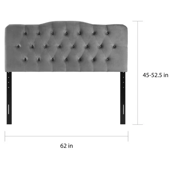 New ⭐ Carson Carrington Labbetorp Queen Diamond Tufted Velvet Headboard Light Blue ⭐ 8 New ⭐ Carson Carrington Labbetorp Queen Diamond Tufted Velvet Headboard Light Blue ⭐ - Image 6