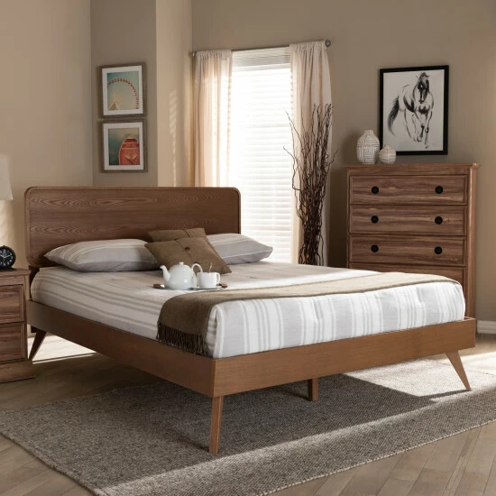 Buy ๐ Carson Carrington Ulvsta Walnut Wood Mid-century Platform Bed ๐ 3 Buy ๐ Carson Carrington Ulvsta Walnut Wood Mid-century Platform Bed ๐