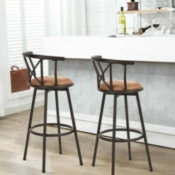 New ⌛ Carson Carrington Idivuoma Brown Swivel Bar Stool(Set Of 2) 👍 -Carson Carrington Sales unnamed file 2447