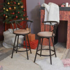 New ⌛ Carson Carrington Idivuoma Brown Swivel Bar Stool(Set Of 2) 👍 -Carson Carrington Sales unnamed file 2451