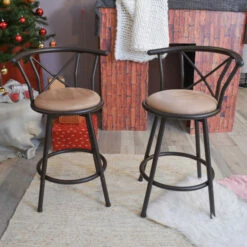 New ⌛ Carson Carrington Idivuoma Brown Swivel Bar Stool(Set Of 2) 👍 -Carson Carrington Sales unnamed file 2452