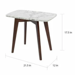 Budget 👍 Carson Carrington Tangalund Rectangular Italian Carrara Marble Table - 12" X 21" - 21.5"L X 12"W X 17.5"H 🌟 -Carson Carrington Sales unnamed file 2468