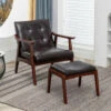 Buy 🥰 Carson Carrington Natasha Accent Chair And Ottoman Set Espresso Faux Leather/espresso 🎉 -Carson Carrington Sales unnamed file 2532