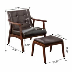 Buy 🥰 Carson Carrington Natasha Accent Chair And Ottoman Set Espresso Faux Leather/espresso 🎉 -Carson Carrington Sales unnamed file 2534