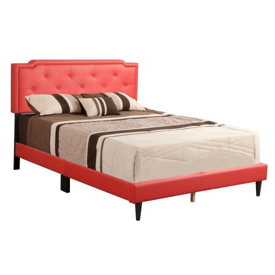 Outlet 😉 Carson Carrington Valsnas Adjustable Tufted Faux Leather Panel Bed Red/balck 🤩 4 Outlet 😉 Carson Carrington Valsnas Adjustable Tufted Faux Leather Panel Bed Red/balck 🤩 - Image 2