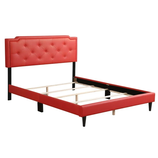 Outlet 😉 Carson Carrington Valsnas Adjustable Tufted Faux Leather Panel Bed Red/balck 🤩 5 Outlet 😉 Carson Carrington Valsnas Adjustable Tufted Faux Leather Panel Bed Red/balck 🤩 - Image 3