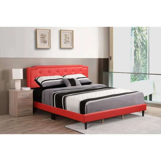 Outlet 😉 Carson Carrington Valsnas Adjustable Tufted Faux Leather Panel Bed Red/balck 🤩 9 Outlet 😉 Carson Carrington Valsnas Adjustable Tufted Faux Leather Panel Bed Red/balck 🤩 - Image 7